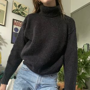 Ines dela Fressange x Uniqlo black wool turtleneck